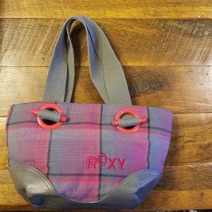 Roxy Pink Purple Gray Plaid Mini Bag